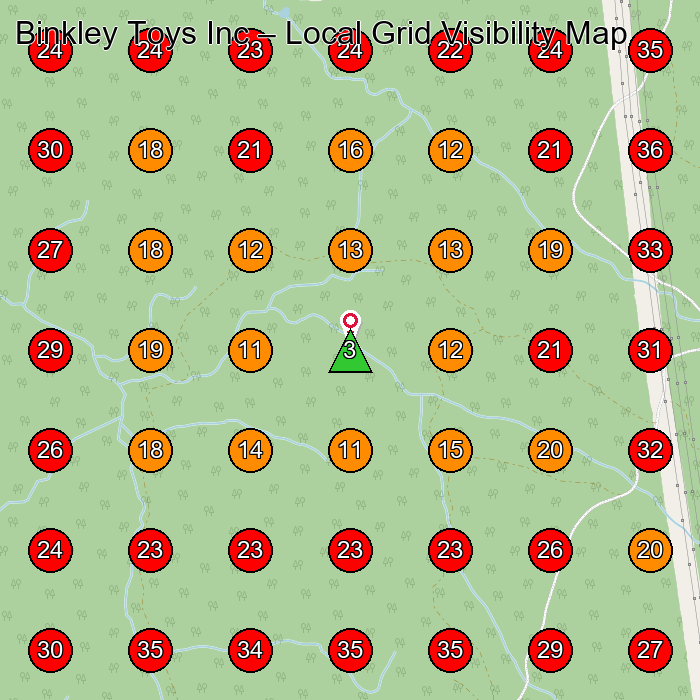 Binkley Toys Inc GeoGrid visibility map for Toy And Game Manufacturer in None